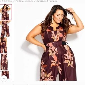 CITY CHIC BELTED JUMPSUIT, MID CALF